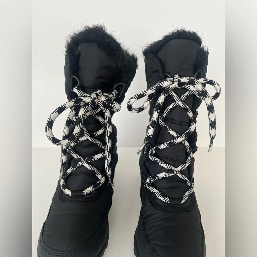 Sorel Whitney Mid Lace fur lined winter boots black 6